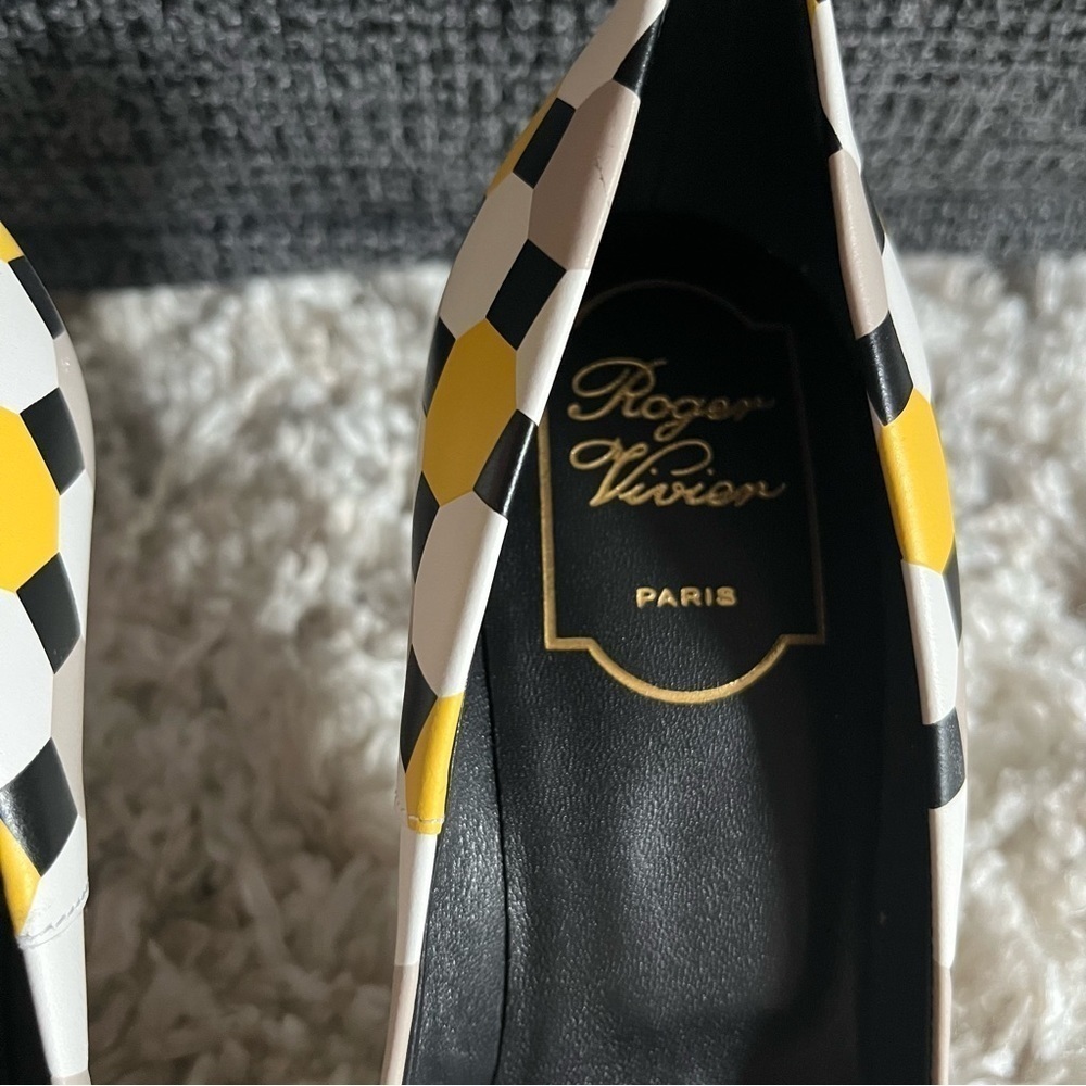 BNIB Roger Vivier Dec Sphere Palazzo Leather Heels with ball detail T95 - Picture 13 of 16